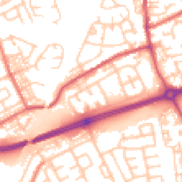 Daytime road noise heatmap for NE34 0TT