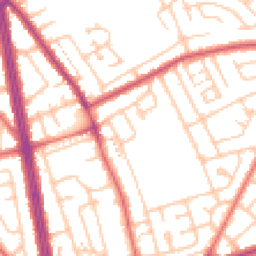Daytime road noise heatmap for NE34 6DB