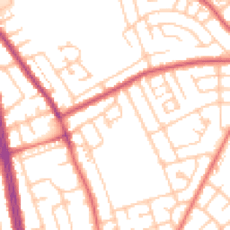 Daytime road noise heatmap for NE34 6DD