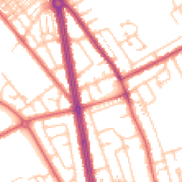 Daytime road noise heatmap for NE34 6NW