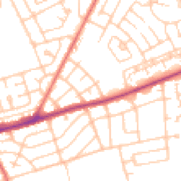 Daytime road noise heatmap for NE34 6PA