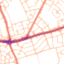 Daytime road noise heatmap for NE34 6PR