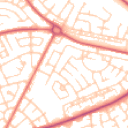 Daytime road noise heatmap for NE34 7EB