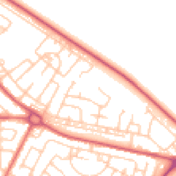 Daytime road noise heatmap for NE34 7JP