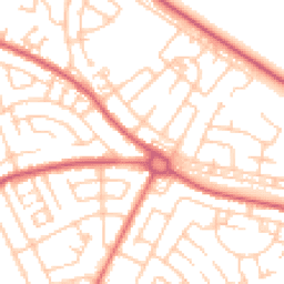 Daytime road noise heatmap for NE34 7LQ