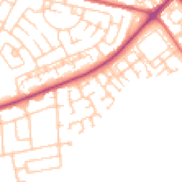 Daytime road noise heatmap for NE34 7PY