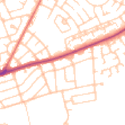 Daytime road noise heatmap for NE34 7PZ