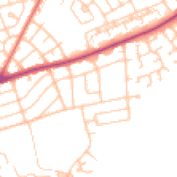 Daytime road noise heatmap for NE34 7QJ