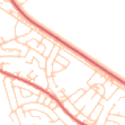 Daytime road noise heatmap for NE34 7SY