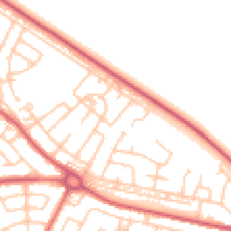 Daytime road noise heatmap for NE34 7TR