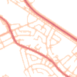 Daytime road noise heatmap for NE34 7TZ