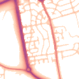 Daytime road noise heatmap for NE34 8AZ