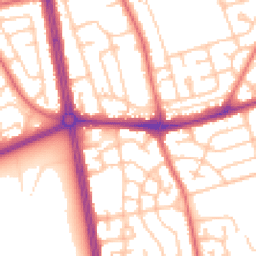 Daytime road noise heatmap for NE34 8BZ