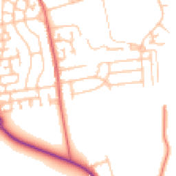 Daytime road noise heatmap for NE34 8DL