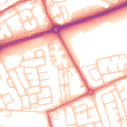 Daytime road noise heatmap for NE34 8LA