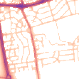 Daytime road noise heatmap for NE34 8PA