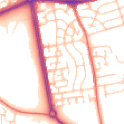 Daytime road noise heatmap for NE34 8PE