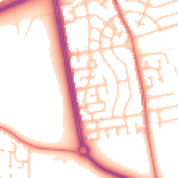 Daytime road noise heatmap for NE34 8PG