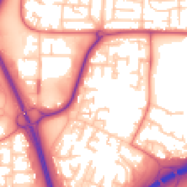 Daytime road noise heatmap for NE37 1AS