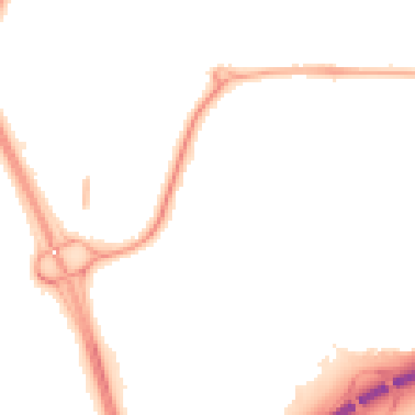 Night-time road noise heatmap for NE37 1AS