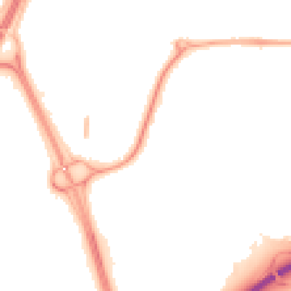 Night-time road noise heatmap for NE37 1AT