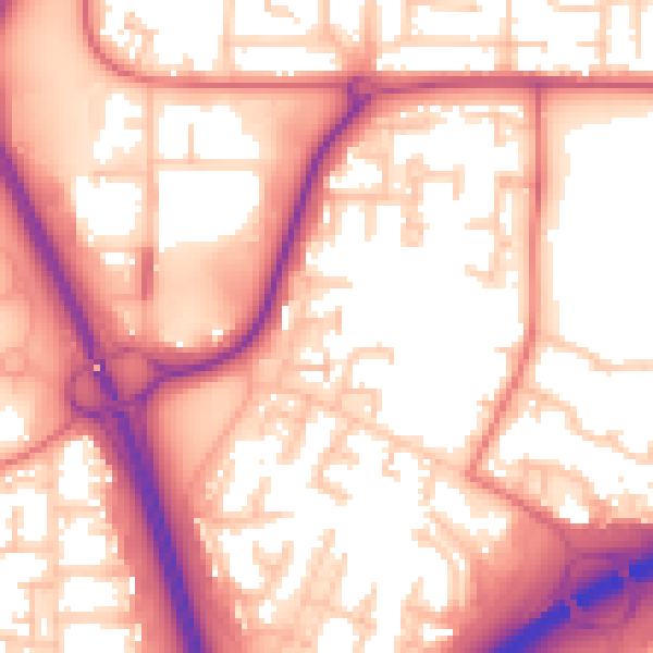 Daytime road noise heatmap for NE37 1AU