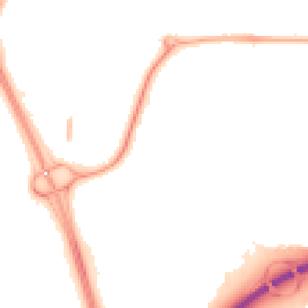 Night-time road noise heatmap for NE37 1AU