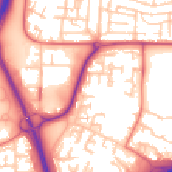 Daytime road noise heatmap for NE37 1AW