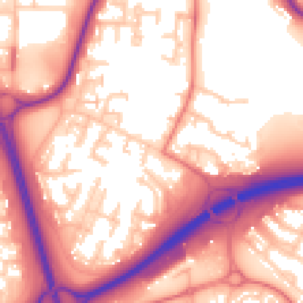 Daytime road noise heatmap for NE37 1AZ