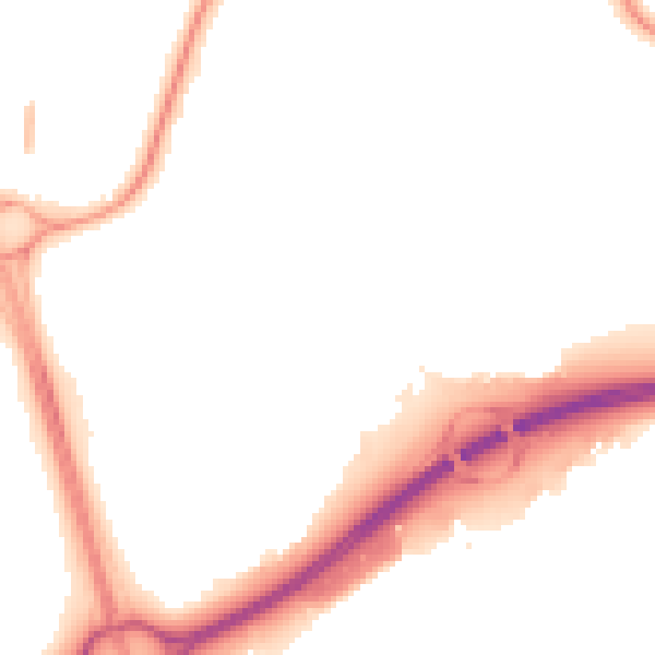 Night-time road noise heatmap for NE37 1AZ