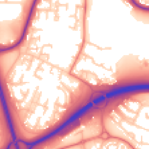 Daytime road noise heatmap for NE37 1BB