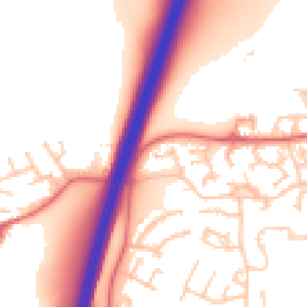 Daytime road noise heatmap for NE37 1BF