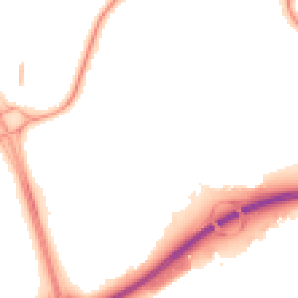 Night-time road noise heatmap for NE37 1BH