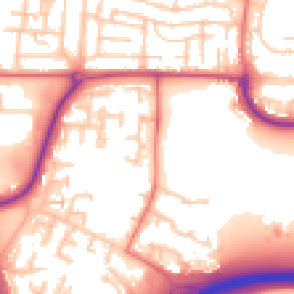 Daytime road noise heatmap for NE37 1BN