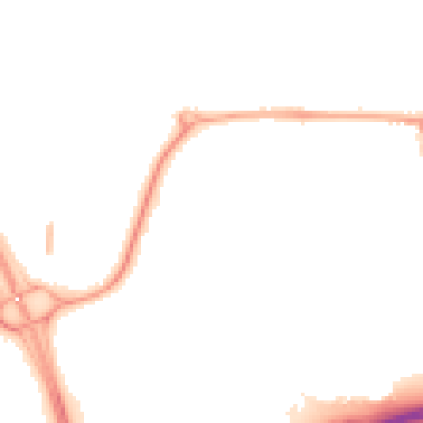 Night-time road noise heatmap for NE37 1BT