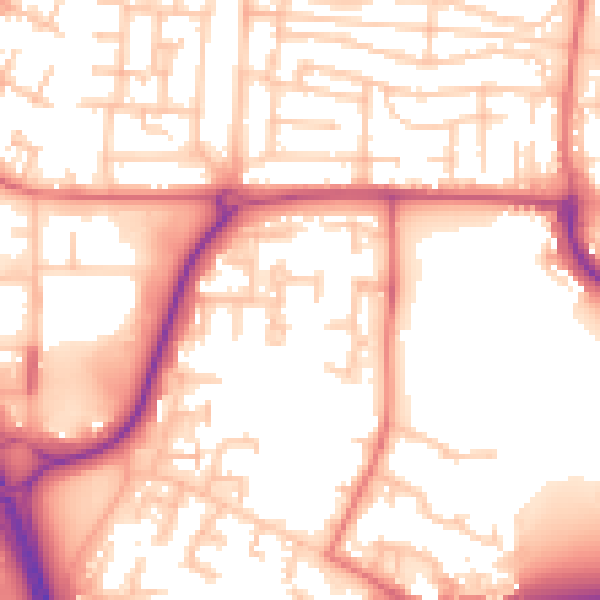 Daytime road noise heatmap for NE37 1BX