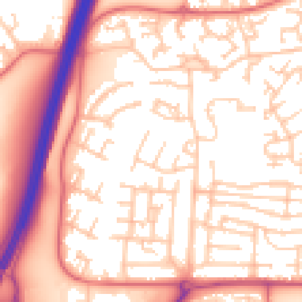 Daytime road noise heatmap for NE37 1BZ
