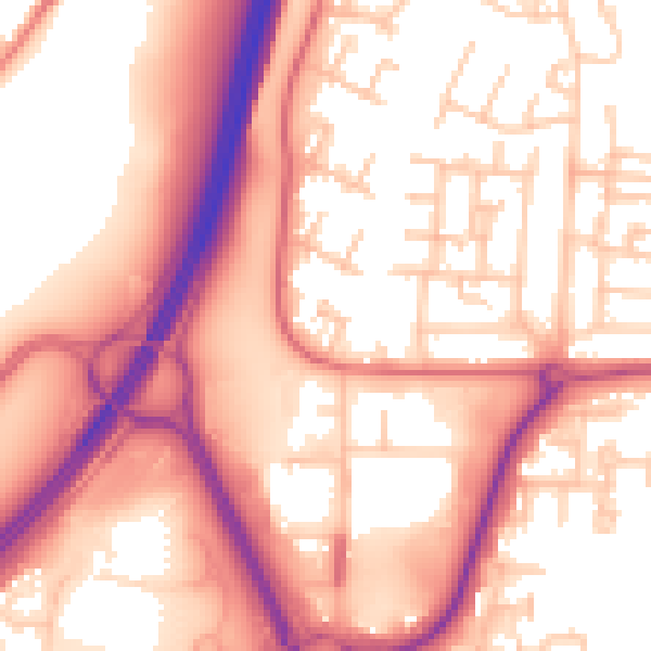 Daytime road noise heatmap for NE37 1DF