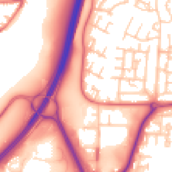 Daytime road noise heatmap for NE37 1DG