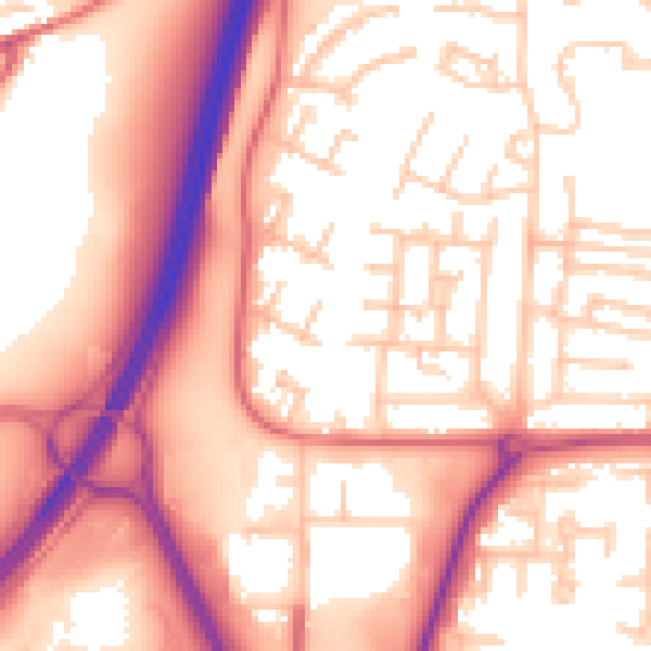 Daytime road noise heatmap for NE37 1DJ