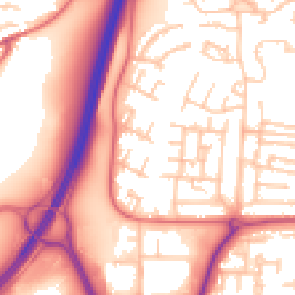 Daytime road noise heatmap for NE37 1DL