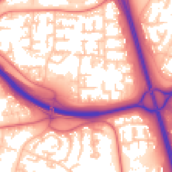 Daytime road noise heatmap for NE37 1GD