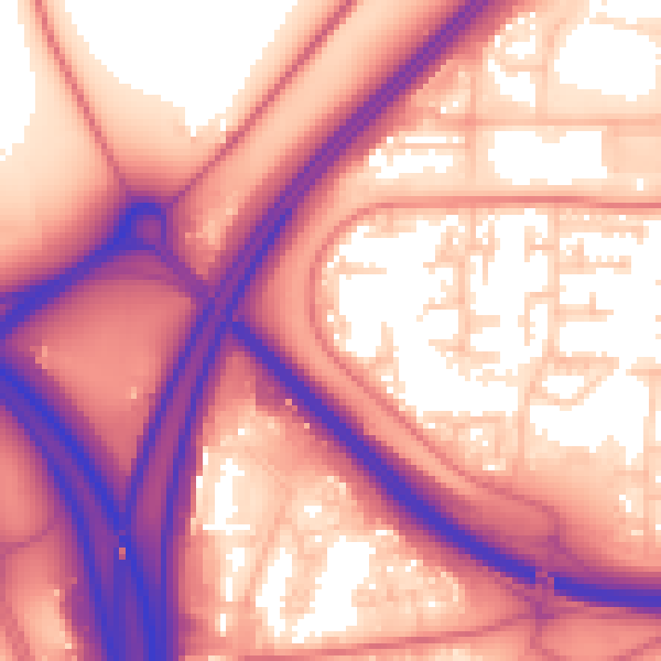 Daytime road noise heatmap for NE37 1JY