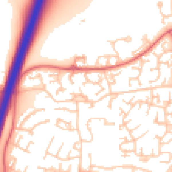 Daytime road noise heatmap for NE37 1PQ