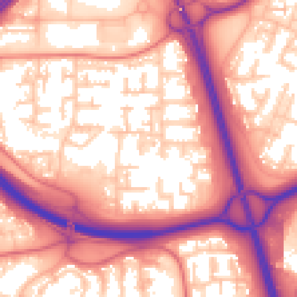 Daytime road noise heatmap for NE37 1SB