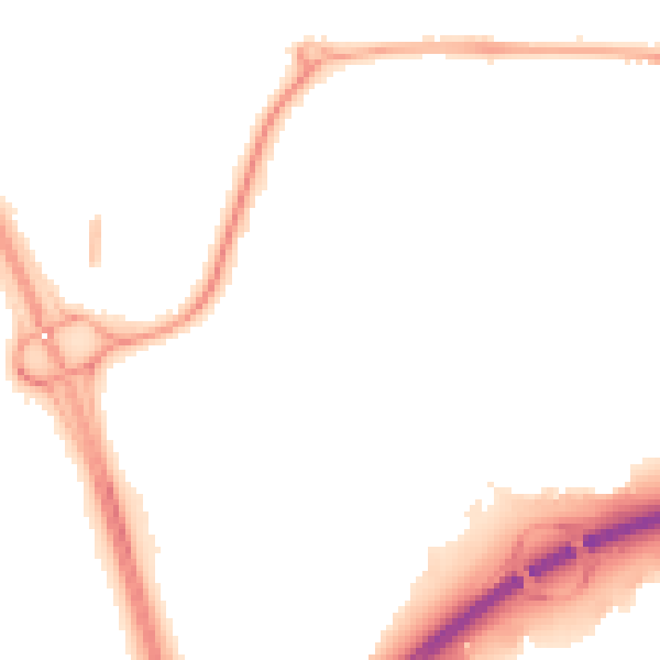 Night-time road noise heatmap for NE37 1UA