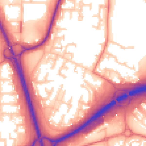 Daytime road noise heatmap for NE37 1UB