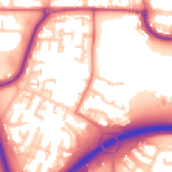 Daytime road noise heatmap for NE37 1UD