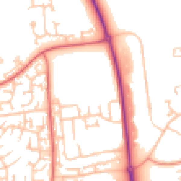 Daytime road noise heatmap for NE37 2BH