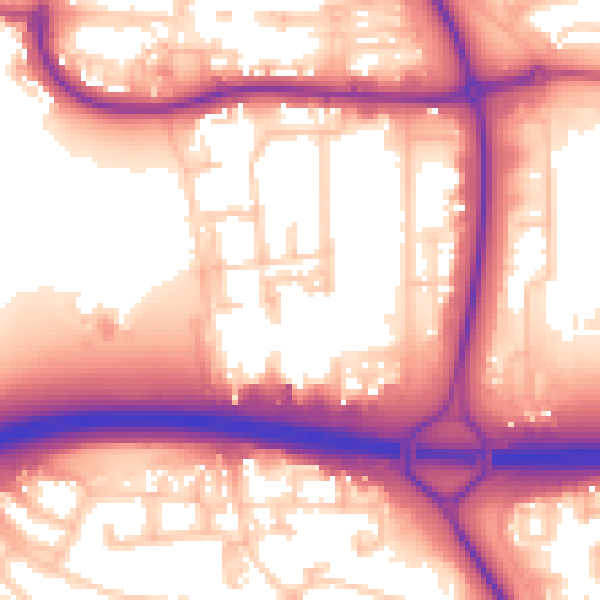 Daytime road noise heatmap for NE37 2DG